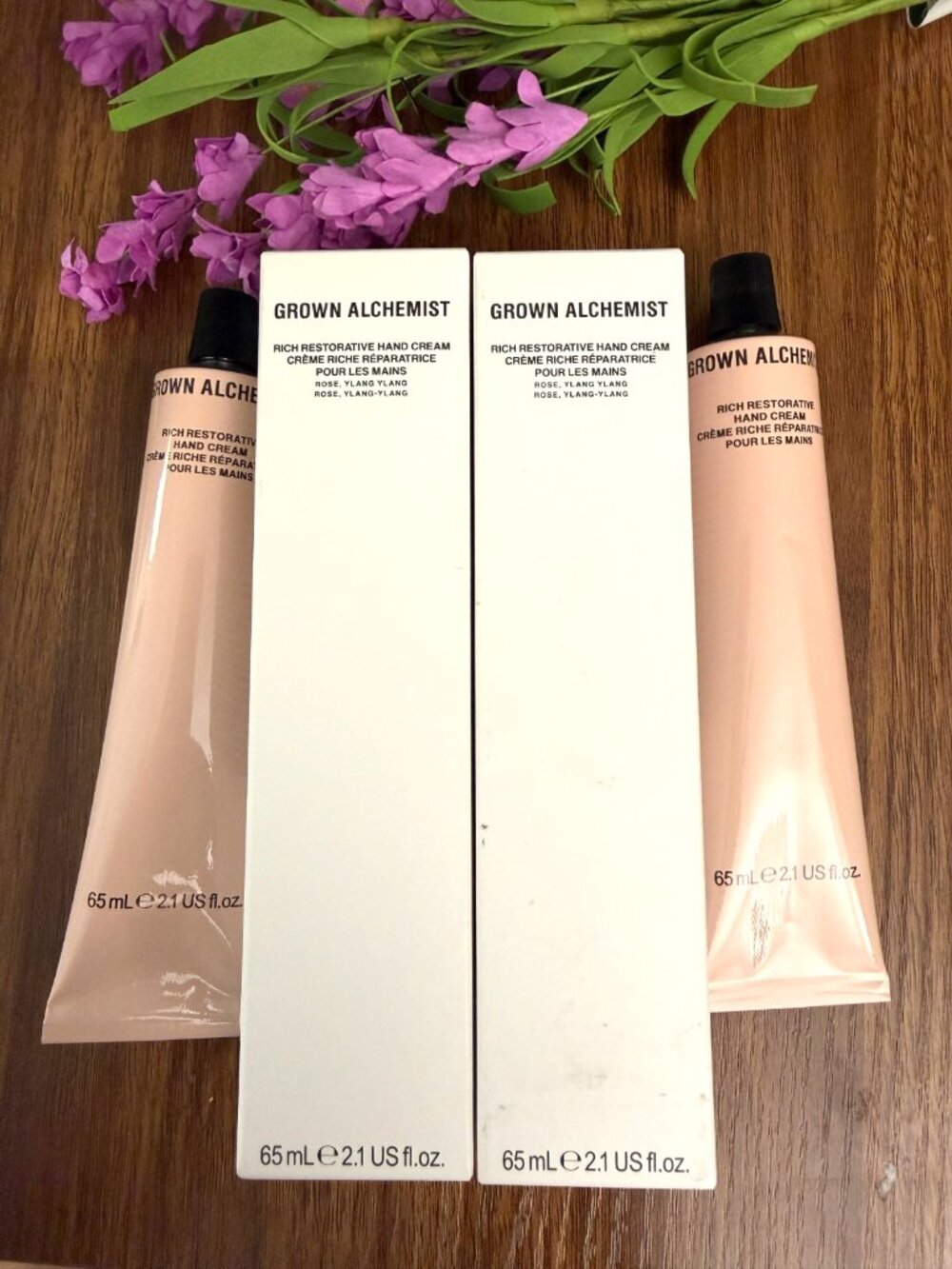 Grown Alchemist Rich Restorative Hand Cream Rose Ylang Ylang 65ml 2.1oz Set of 2